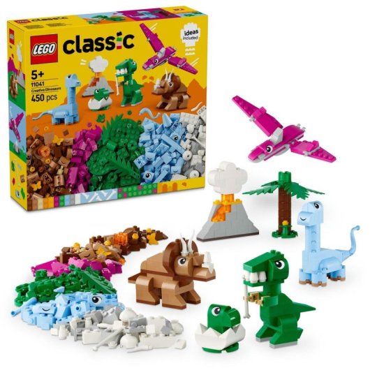 Lego Classic Dinosaurios Creativos, Juguete para Construir Huevo, Rex y Volcán 5+ Años