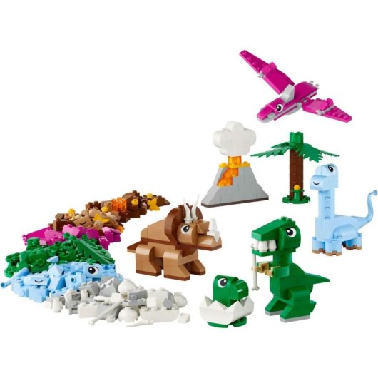 Lego Classic Dinosaurios Creativos, Juguete para Construir Huevo, Rex y Volcán 5+ Años