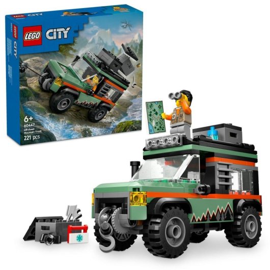 Lego City Todoterreno 4x4 de Montaña, Vehículo de Montaña y Minifigura para Niños de 6+ Años