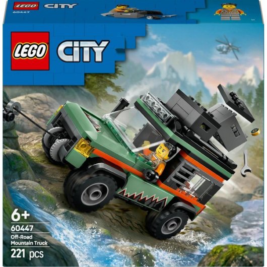 Lego City Todoterreno 4x4 de Montaña, Vehículo de Montaña y Minifigura para Niños de 6+ Años