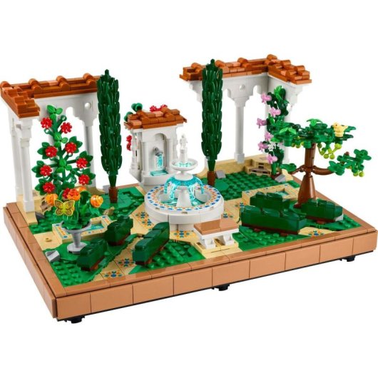 Lego Icons Jardín con Fuente, Maqueta para Adultos y Decoración Hogar 18+ Años