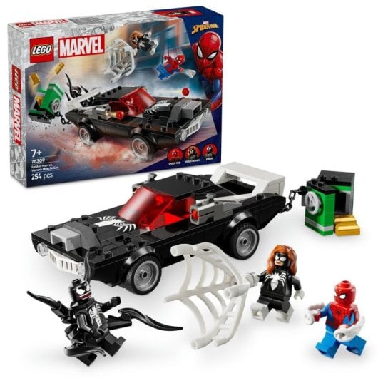 Lego Marvel Spider-Man vs. Coche Brutal de Venom, Juguete de Superhéroes y Figuras 7+ Años