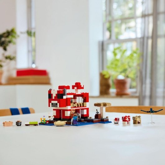 Lego Minecraft La Casa-Champiñaca, Construcción de Isla y Figuras de Videojuego para Niños 8+ Años