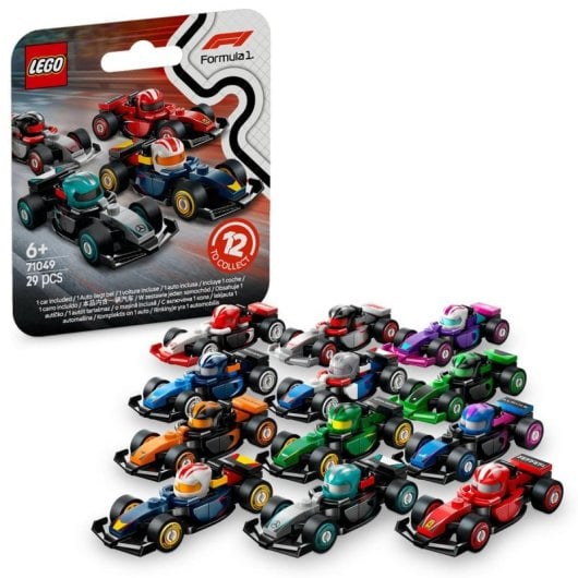 Brinquedo colecionável Lego F1 Cars, 1 de 12 miniaturas de automóveis para maiores de 6 anos
