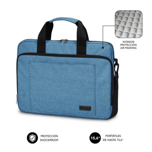 Maletín SUBBLIM Air Padding Laptop Bag Azul hasta 15.6” 3 compartimentos resistente