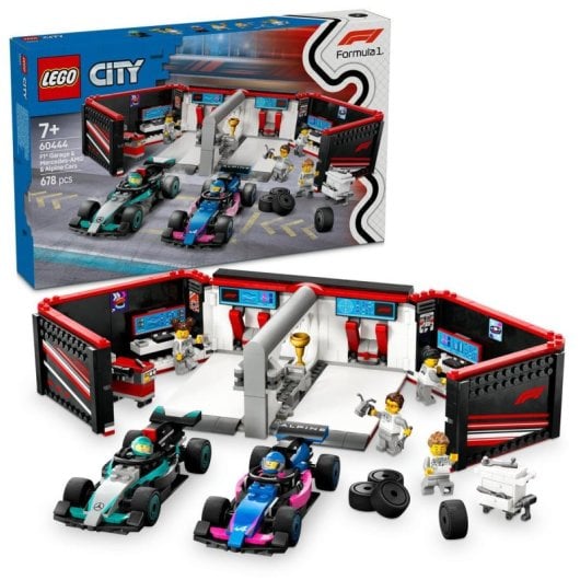 Lego City Garaje de F1 con Coches Mercedes-AMG y Alpine con Minifiguras Mecánicos 7+ Años