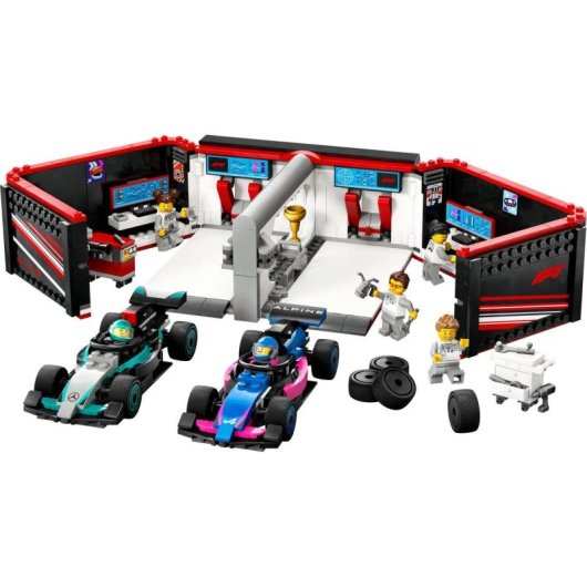 Lego City Garaje de F1 con Coches Mercedes-AMG y Alpine con Minifiguras Mecánicos 7+ Años