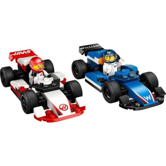 Lego City Coches de F1 Williams Racing y Haas F1, Coches de Carreras con Pilotos para Niños 4+ Años