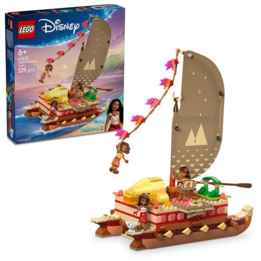 Lego Vaiana Canoa de Aventuras de Vaiana, Barco y Minifiguras de Película Disney para Niños 6+ Años