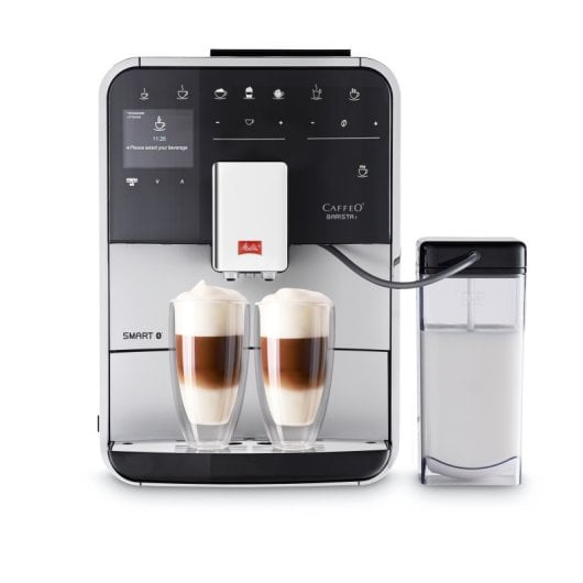 Cafetera Automática Espresso Melitta 1,8L 15 bar doble surtidor pantalla TFT plata
