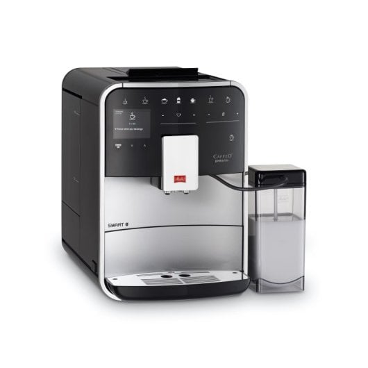 Cafetera Automática Espresso Melitta 1,8L 15 bar doble surtidor pantalla TFT plata