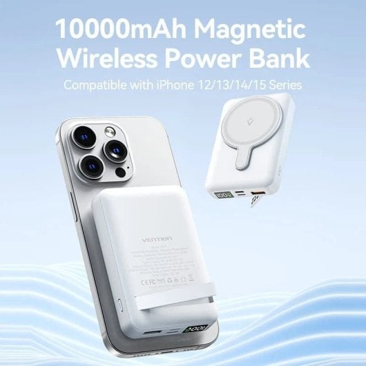 Vention FHTW0 Powerbank 10000 mAh, magnetisch, kabellos, Weiß