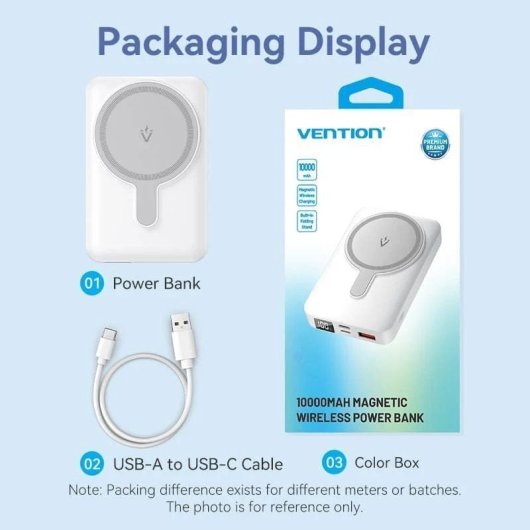Vention FHTW0 Powerbank 10000 mAh, magnetisch, kabellos, Weiß