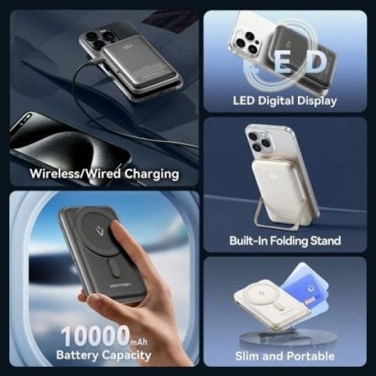 Powerbank Vention FHNW0 10000mAh 20W Wireless Magnetico Bianco