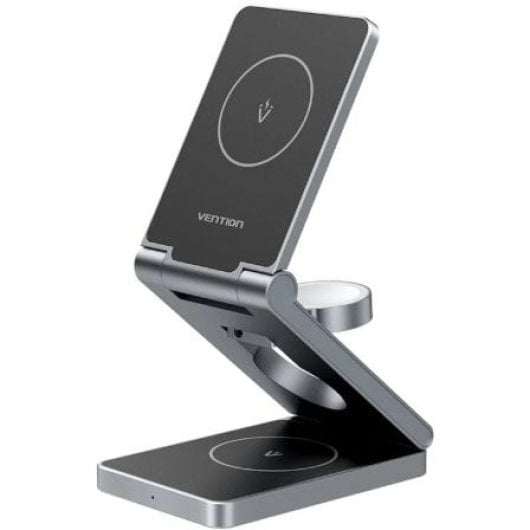Soporte de cargador inalámbrico Vention FGFH0 15W MagSafe plegable gris 3 en 1