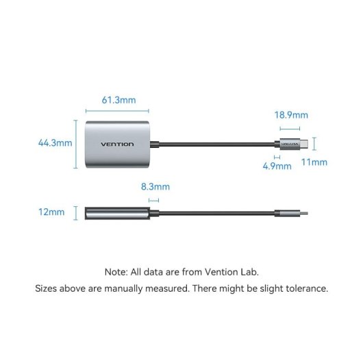 Vention ACZHB Adaptador USB-C a Dual HDMI 1.4 MST 0.15m Aluminio Gris