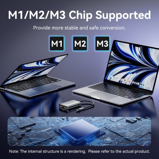 Vention ACZHB Adaptador USB-C a Dual HDMI 1.4 MST 0.15m Aluminio Gris