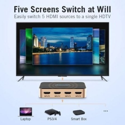 Duplicador Vention ACDG0 HDMI 5 entradas 1 saída 4K 30Hz com comando
