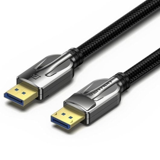 Vention Cable DisplayPort 2.1 UltraHD 16K 40 Gbps Algodón Trenzado 3m Negro