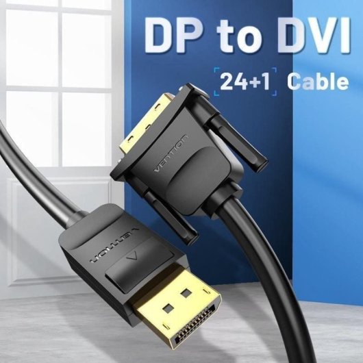 Câble convertisseur Vention DisplayPort mâle vers DVI mâle, 2 m, noir