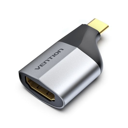 Adaptador Vention TCAH0 USB Tipo C a HDMI, Macho, 2.0, 3840x2160, ABS/Aluminio, Negro/Gris