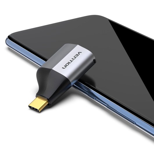 Adaptador Vention TCAH0 USB Tipo C a HDMI, Macho, 2.0, 3840x2160, ABS/Aluminio, Negro/Gris