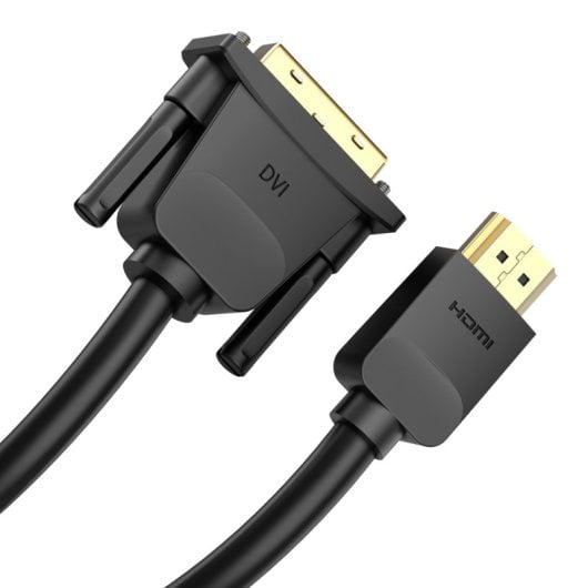 Cable Vention HDMI a DVI 2m Chapado en Oro Blindado Resolución 1080p Negro