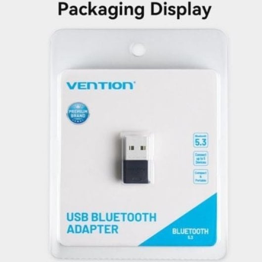 Adaptador USB Vention NAHB0 Bluetooth 5.3, audio alta resolución, 20m alcance, 5 dispositivos