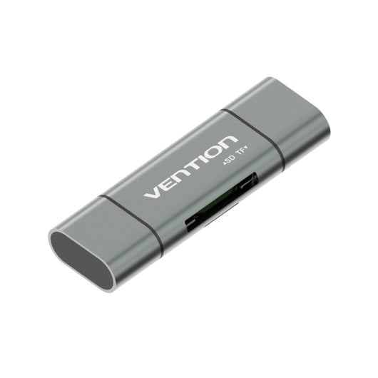 Lector de Tarjetas Vention CCHH0 USB 3.0 Aluminio Gris 5000 Mbit/s Multi-Interfaz