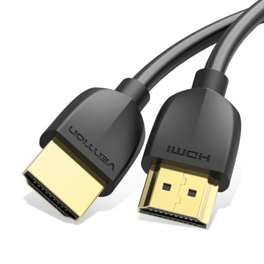 Cable HDMI Vention AAIBD 2.0 4K 0.5m Contactos Oro Ultra Fino Negro