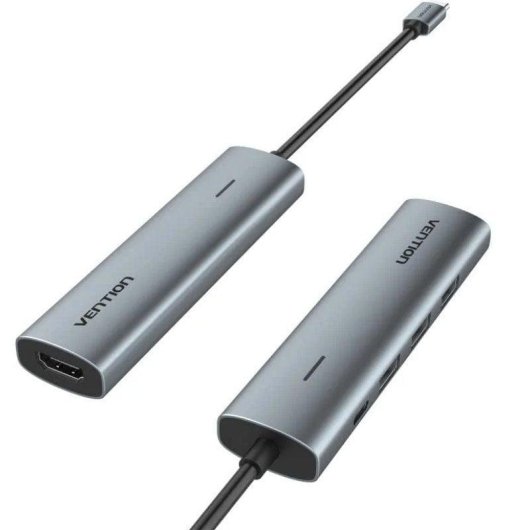 USB-C Hub Vention TGGHB 5-in-1 HDMI USB3.0 PD 100W Aluminium Grau