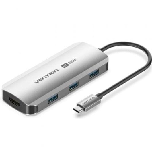 Dockingstation Vention TQDHB USB-C HDMI 4K 3xUSB 1xUSB-C PD 100W 0,15m Grau