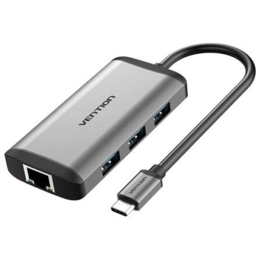 Docking Vention CNCHB USB-C HDMI 4K 3xUSB 1xUSB-C PD 1xRJ45 Grigio
