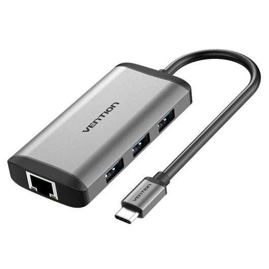Dockingstation Vention CNCHB USB-C HDMI 4K 3xUSB 1xUSB-C PD RJ45 Grau