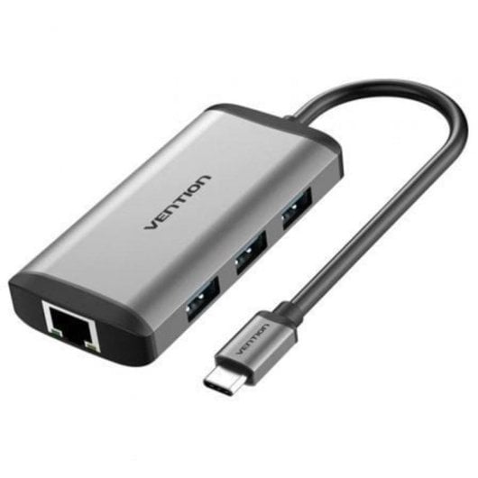 Dockingstation Vention CNCHB USB-C HDMI 4K 3xUSB 1xUSB-C PD RJ45 Grau