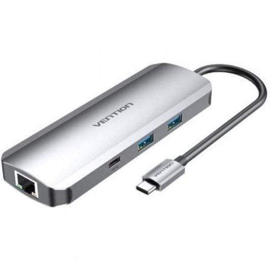 Docking Station Vention USB-C 4K Ultra HD Aluminium 2xUSB 3.2 2xUSB-C HDMI Ethernet SD