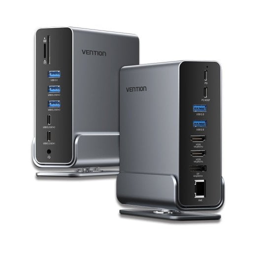 Docking Station Vention USB-C 10 Gbit/s 100W 2xHDMI 1xDP 3xUSB-A 3xUSB-C Lector SD Ethernet
