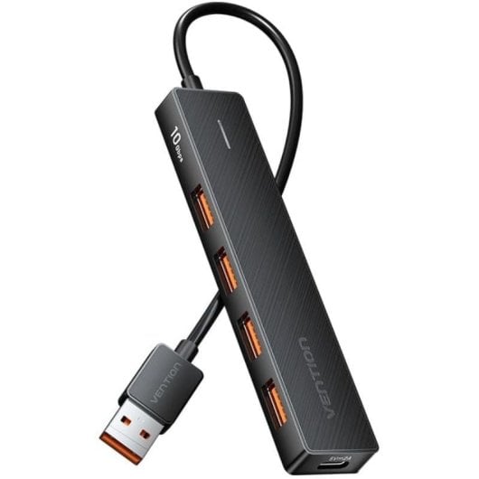 Vention CHOBB Hub 5 in 1 USB-A 3.2 Gen 2 auf USB-A 3.2 Gen2 x4/USB-C 10G 0,15 m Schwarz