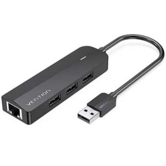 Docking Vention CHPBB 3xUSB 2.0/Micro USB PD/RJ45/Negro/ABS