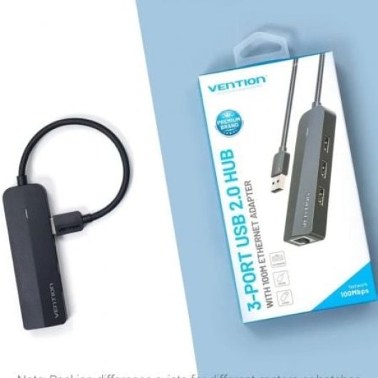 Docking Vention CHPBB 3xUSB 2.0/Micro USB PD/RJ45/Negro/ABS