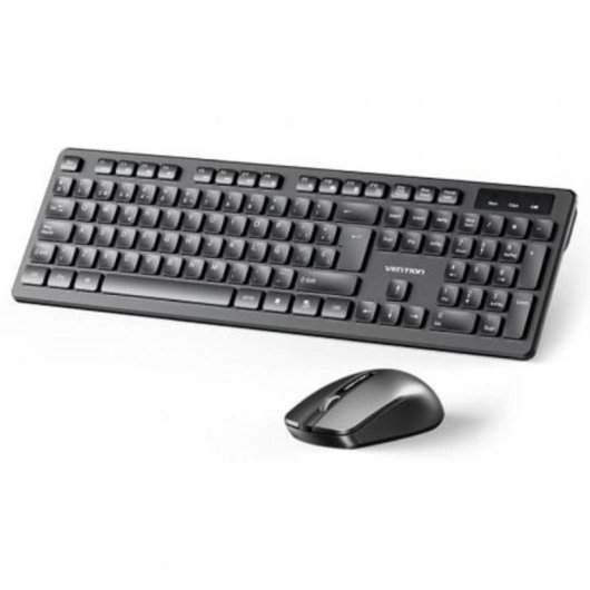 Tastiera Vention KTD a membrana wireless 2.4GHz nera combo con mouse