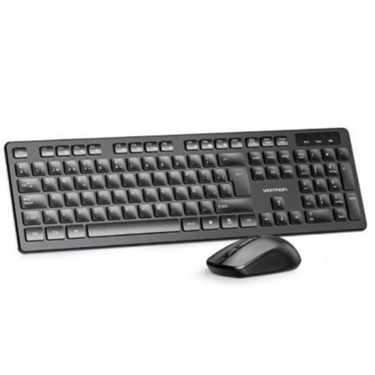 Tastiera Vention KTD a membrana wireless 2.4GHz nera combo con mouse