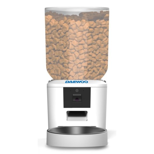 Distributeur automatique de croquettes Daewoo D-QQ029-7L, 7 L, Wi-Fi 5 GHz, ABS, acier inoxydable, blanc