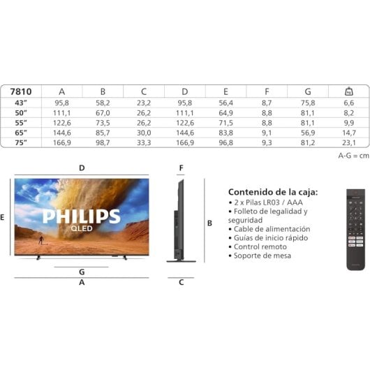 Philips QLED 50PUS7810 50? 4K UHD Titan OS Dolby Atmos Alexa