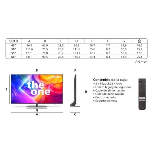 Philips The One Ambilight QLED 50" 50PUS9010 UltraHD 4K Dolby Vision Dolby Atmos Titan OS