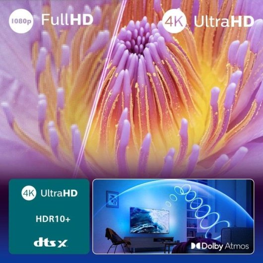 Téléviseur Philips LED 55PUS8010 55 pouces UltraHD 4K 60Hz HDR Smart TV Titan OS Ambilight Dolby Atmos 3 côtés