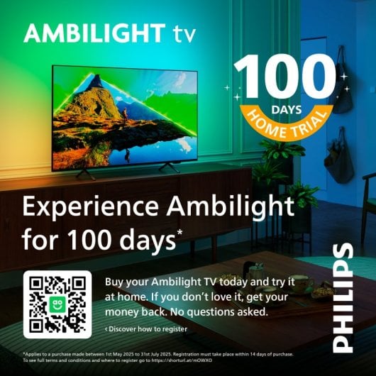 Téléviseur Philips Mini-LED Quantum Dot Ambilight 85" 85MLED910/12 4K Smart TV Dolby Vision HDMI 2.1 Alexa