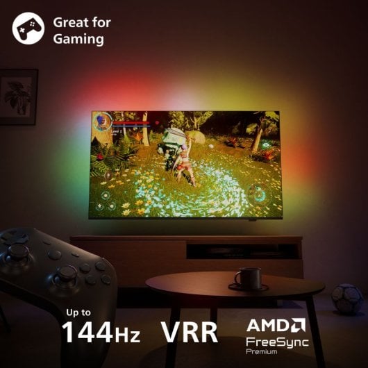Téléviseur Philips Mini-LED Quantum Dot Ambilight 85" 85MLED910/12 4K Smart TV Dolby Vision HDMI 2.1 Alexa