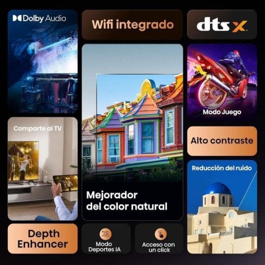 TV Hisense LED 32A4Q 32" HD 60Hz Smart TV VIDAA HDR Dolby DTS HD Design Frameless