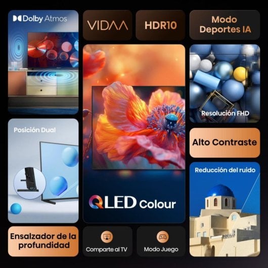 Televisor Hisense 32A5Q QLED 32? Full HD Smart TV HDR10 Dolby Atmos WiFi Negro